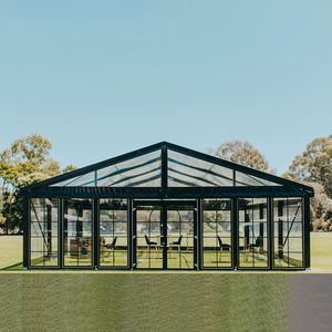 Tente de réception imperméable blanche et noire pour mariage, <span class=keywords><strong>chapiteau</strong></span> de luxe extérieur pour 100 personnes, 1000 places assises, tente transparente - Product Image 1