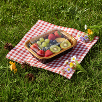 Boîte alimentaire en plastique PET carrée jetable, recyclable, personnalisable, de forme unique, pour gâteau, collation, fruits