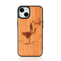 Étui de téléphone en bois écologique personnalisé en noyer, cerisier, bambou et érable pour iPhone 15, coque de téléphone portable