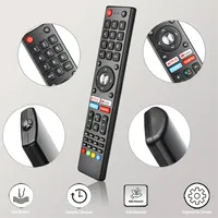 GCBLTV02ADBBT para Saba Changhong TV Control remoto Netflix PrimeVideo YouTube Google Play botones (sin función de voz)