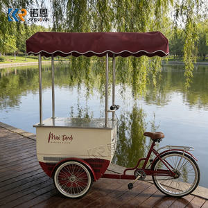Carrito <span class=keywords><strong>de</strong></span> Helados, Triciclo Móvil con Congelador para Venta <span class=keywords><strong>de</strong></span> Helados, Frutas y Café, Bicicleta <span class=keywords><strong>de</strong></span> Carga con Sombrilla - Product Image 6