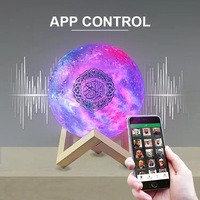 Hadiah Portabel Islami Pemutar Alquran Led, Kontrol Aplikasi 8Gb Sentuh Bulan Lampu Al Quran Pemutar Mp3 Digital Warna-warni Cahaya Speaker Quran