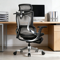 Chaise de bureau de conférence ergonomique en maille moderne avec base en acier, accoudoirs réglables et fonction pivotante