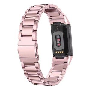Bracelet de remplacement en acier inoxydable de <span class=keywords><strong>luxe</strong></span> pour hommes et femmes, pour <span class=keywords><strong>Fitbit</strong></span> Charge 5 4 3 Smart Band - Product Image 3