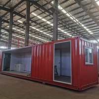 Modulaire Préfabriqué 1 Chambre Minuscule Hôtel Cuisine 40ft Conteneur Maison Escaliers Clôtures-Solution de verre clé en main Panneau sandwich