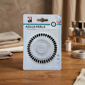 Aguja Perla Ago in Plastica Nero a Forma Ovale Durevole 3.8cm 40pz con Cartoncino a Chiusura Ermetica Strumenti per Cucito e Artigianato - Product Image 4