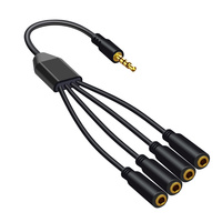 Adaptateur audio pour écouteurs 3,5 mm, séparateur de prise audio, rallonge 1 à 6 ports, câble auxiliaire, adaptateur audio pour microphone d'écouteurs, câble séparateur pour téléphone