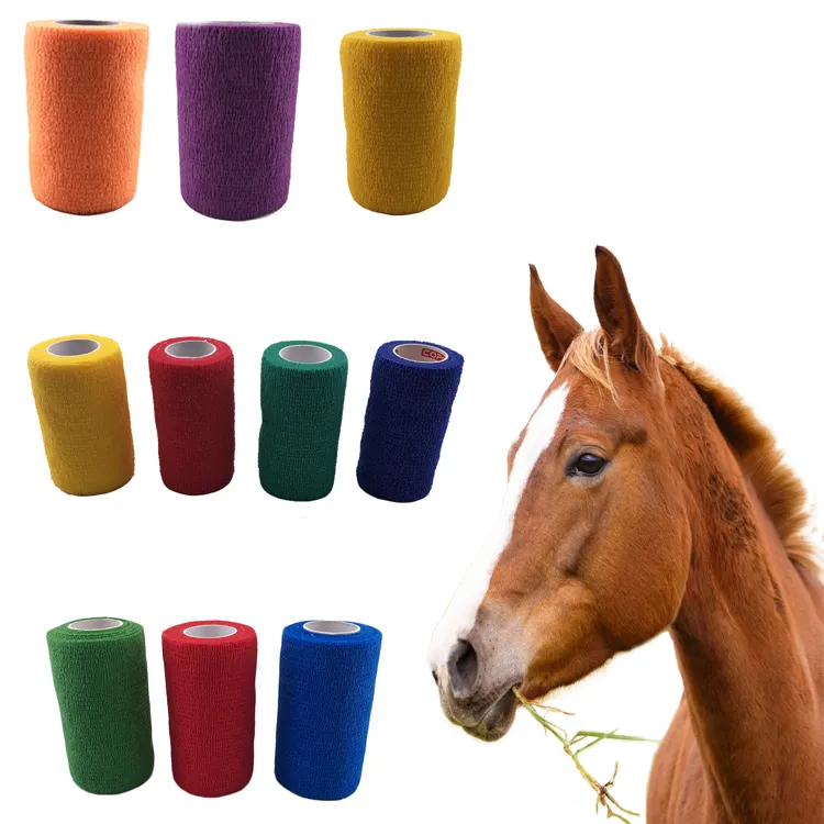 Прямая поставка с завода, жесткая эластичная повязка для лошадей, сертифицированная качественная хлопковая Нетканая ткань, доступны бесплатные образцы