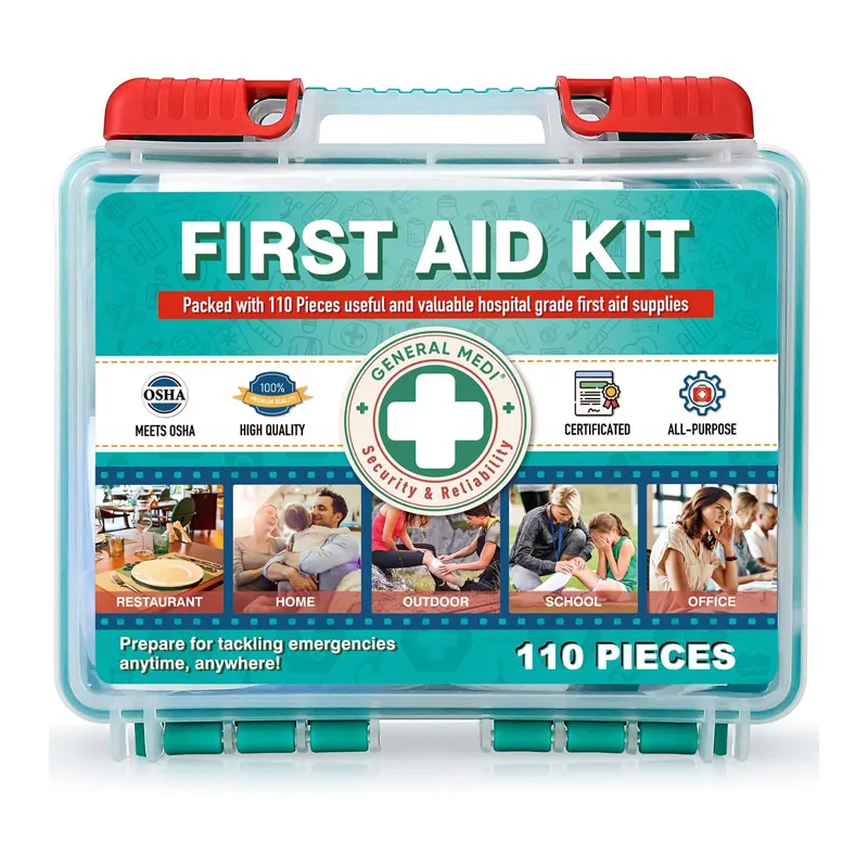 110 pezzi Trival Family First Aid Box Kit di pronto soccorso borse scatola medica custodia di pronto soccorso per l'ufficio familiare