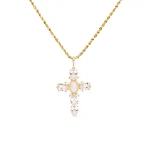 foxi New Fashion Wholesale best-selling products fashion 18K gold-plated jewelry Virgin Mary cross religious Necklace for women