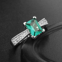 Bague en argent sterling 925 en pierre émeraude, plaqué or 18 carats, diamant vert à haute teneur en carbone 5a cz, zircon, bijoux de mariage pour femmes, personnalisés