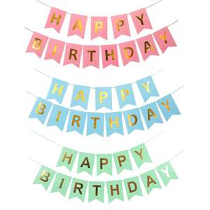 ของตกแต่งงานปาร์ตี้ ป้ายแบนเนอร์วันเกิด งานแต่งงาน ป้ายแบนเนอร์สุขสันต์วันเกิด แบบกำหนดเองได้ - Product Image 1