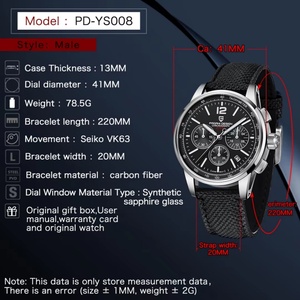 PAGANI DESIGN PD-YS008 Men's <b>Chronograph</b> Quartz Watch Business Waterproof Sapphire VK63 Relogio Masculino 2025 Clock - Product Image 6