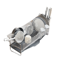 Égouttoir à vaisselle de cuisine à un seul niveau en acier inoxydable 304, antirouille, écologique, non pliable, conception détachable, type sur pied