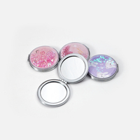 Miroir de maquillage portable Winway rond à paillettes, miroir de poche brillant, cadeau fantaisie mignon, miroir cosmétique