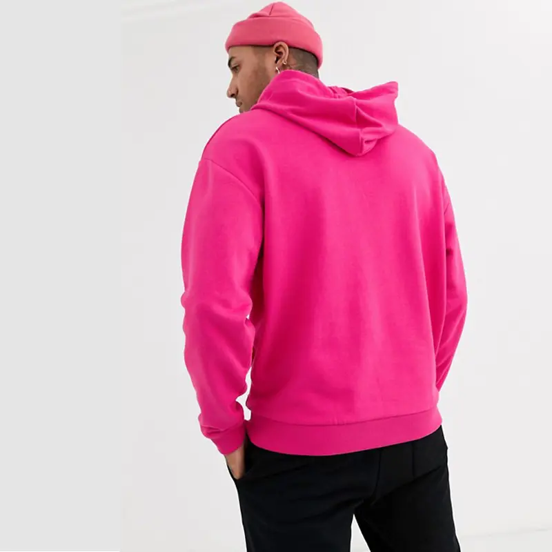 गर्म बिक्री 100% कपास गर्म पर्यावरण के अनुकूल बड़े रिक्त गुलाबी स्वेटर लंबी आस्तीन बनाया गया हूडि
