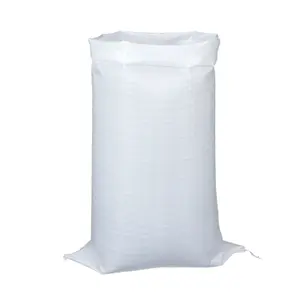 Sac de grain de sac tissé en plastique blanc solide personnalisé blanc solide pour l'emballage d'aliments pour le riz