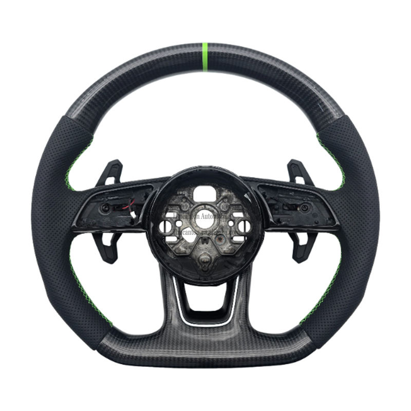 หนังพรุน + คาร์บอนไฟเบอร์ + เย็บสีเขียว + ลายเส้นสีเขียว