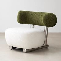 Fauteuil de salon scandinave fauteuil moderne minimaliste simple en fausse fourrure de lapin fauteuil de canapé de style danois