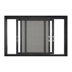 Fenêtre et <span class=keywords><strong>porte</strong></span> coulissantes en aluminium moderne à <span class=keywords><strong>double</strong></span> <span class=keywords><strong>vitrage</strong></span>, design imperméable, <span class=keywords><strong>prix</strong></span> d'usine de Foshan, Chine - Product Image 1