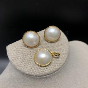 Colgante Clásico Redondo de Perla Mabe Blanca de Agua Salada Grado A, 15-16mm, Engaste de Bisel, Plata 925, Unisex, para Uso Diario - Product Image 1