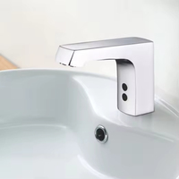 Robinet de salle de bain à finition chromée, à capteur, économiseur d'eau, hygiénique, pour la rénovation de la maison, l'hôtellerie et l'utilisation publique, robinet de lavabo en laiton