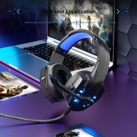 Headset Gaming Dinamis Over-ear Bestseller G9000 dengan Lampu RGB, Kabel, dan Mikrofon untuk Pelajar