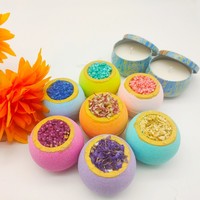 LOGO OEM Soins du bain spa 100% ingrédients naturels Boules de bain aux huiles essentielles relaxantes et parfumées Ensemble de bombes de bain colorées pour spa pétillant