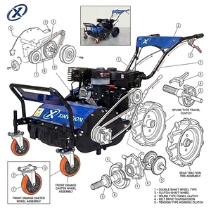 Desbrozadora <span class=keywords><strong>de</strong></span> gasolina 177F <span class=keywords><strong>de</strong></span> 9HP con ancho <span class=keywords><strong>de</strong></span> corte <span class=keywords><strong>de</strong></span> 60cm, máquina autopropulsada para mantenimiento agrícola multipropósito y limpieza <span class=keywords><strong>de</strong></span> viñedos - Product Image 6