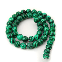 Perles Rondes de Malachite en Gros pour Fabrication de Bijoux Collier Perlé DIY en Pierres Précieuses 15,5 Pouces Gros 3/4/6/8/10/12/14 MM Polies