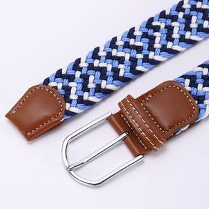 เข็มขัดถักแบบถักสำหรับผู้หญิงและผู้ชายเข็มขัดถักแบบมีหัวเข็มขัดโลหะ - Product Image 5