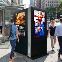 Affichage numérique extérieur à double écran de 55 pouces, IP65, écran LCD Android, affichage publicitaire, écran partagé à distance, haute luminosité