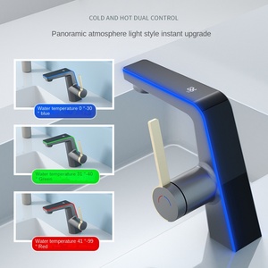 Hiện đại thông minh hiển thị kỹ thuật số trộn vòi lạnh nhiệt đới bầu không khí đèn cảm ứng tốt đặc biệt phòng tắm lưu vực vòi - Product Image 3