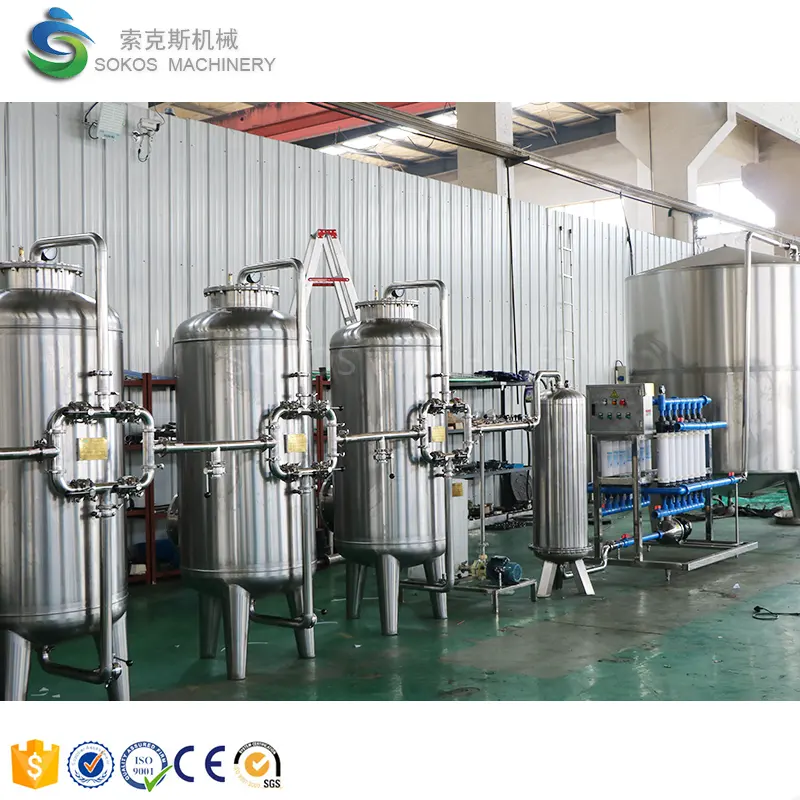 Filtro mecánico de arena de cuarzo, sistema de tratamiento de agua RO, 4000L/H, precio directo de fábrica
