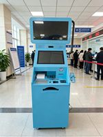 Kiosque de Vente de Billets de Cinéma Tactile en Promotion avec Écran Capacitif 10 Points, SDK Intégré, Accepteur de Billets, et Reconnaissance Faciale sur Pied