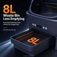 Bac à litière automatique sans odeur, matériau ABS, 5V USB, auto-nettoyant