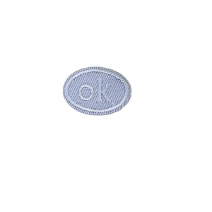 Little Ok Patch Embroidered Round Iron On Fabric Applique For Clothing 2cmx3cm Nonwoven Felt <b>Polyester</b> <b>Yarn</b> - Product Image 3