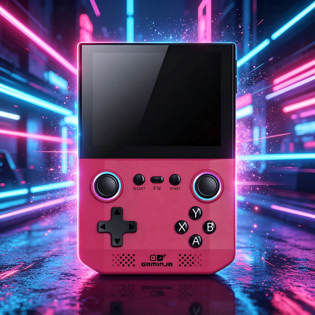 GAMINJA 720*720 Resolution 4 Inch Retro Handheld Game Console Open Linux System Support 20 +Game Emulator Portable Game Console