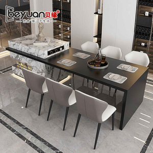 <span class=keywords><strong>Tavolo</strong></span> da Pranzo Moderno Minimalista in Lastra di Pietra <span class=keywords><strong>con</strong></span> Spazio di Archiviazione Integrato Estensibile, <span class=keywords><strong>Isola</strong></span> Centrale per <span class=keywords><strong>Cucina</strong></span>, Mobile per la Casa - Product Image 4