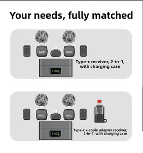 SX-MIC3 AI Noise Cancelling Condenser Lavalier Microphone Built-in Battery Type-C <strong>Interface</strong> Wireless 2.4G HD Sound Quality - Product Image 6