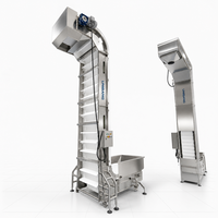 Élévateur vertical en acier inoxydable de qualité alimentaire pour granulés, poudres, boissons, fabrication de canettes et lignes de boulangerie