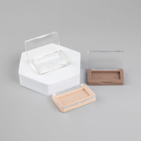 Boîte d'emballage cosmétique en plastique carré ABS étui de fard à paupières transparent monotrou pour le maquillage