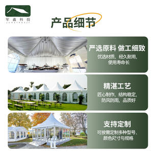 Tente d'exposition carrée JX-T2 3x3m en polyester, imperméable, installation manuelle, pour salons professionnels, événements et publicité extérieure - Product Image 3