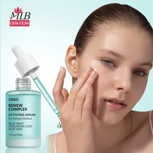 Pribadi Label organik alami perawatan kulit wajah memperbarui kompleks asam Hyaluronic lidah buaya mengaktifkan biru Tansy Serum