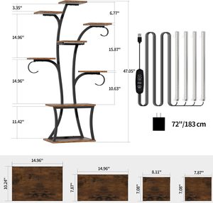 Nhà Máy Giá 2025 Kim Loại Mới Trong Nhà & Ngoài Trời 6 Tier Hoa Giá Thơm Nhà Máy Đứng Với Phát Triển Đèn Kim Loại Bằng Gỗ Nhà Máy Kệ - Product Image 2