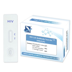 DEEPBLUE Kits de Prueba Rápida de VIH para Uso Doméstico, Venta al por Mayor de Fábrica, Kits de Prueba Rápida de Anticuerpos contra VIH <span class=keywords><strong>1</strong></span>/2 en Casete/Tira - Product Image 4