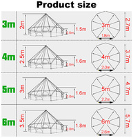 Yurt mongol de luxe pour 4 à 8 personnes, imperméable, pour l'extérieur, 4m, 5m, 6m, double couche, toile Oxford, tente de camping
