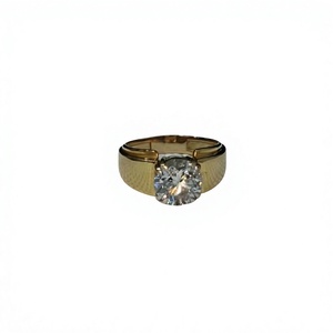 Bague de fiançailles unisexe en argent sterling plaqué rhodium avec moissanite certifiée IGI, taille brillant, sertie à griffes, style romantique - Product Image 1