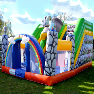 Tobogán inflable de unicornio de doble carril para niños, castillo inflable comercial para fiestas. - Product Image 1