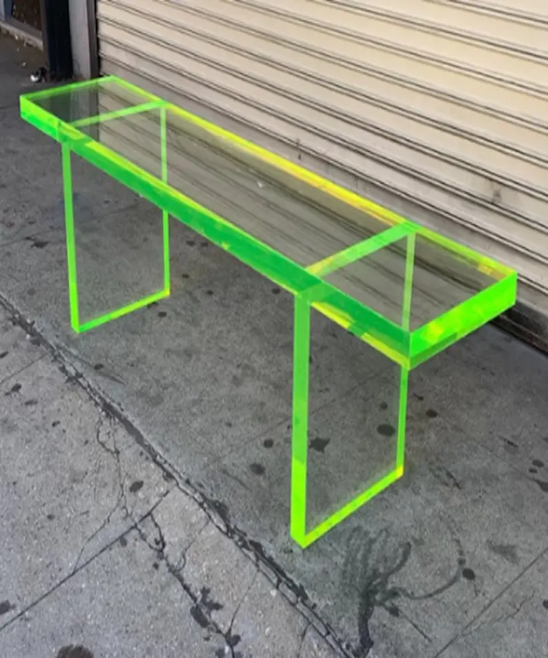 Factory customized wholesale hundreds of colors customized transparent neon green acrylic stool